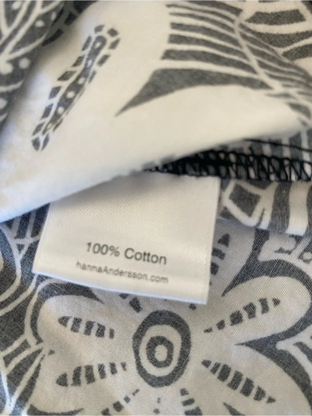 Hanna Andersson girls Black and White  Floral Print Cotton Dress - size 6